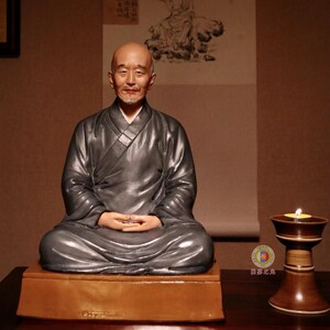 景德镇拙火艺术  律宗祖师大德弘一法师 李叔同彩绘人物瓷雕塑品