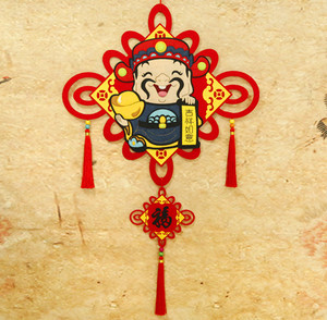 阿乐威运动旗舰店天猫新年元旦财神手偶不织布手工diy幼儿园创意