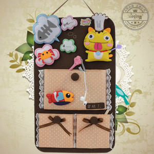 包邮免裁剪不织布手工布艺diy材料包美滋滋墙挂收纳包收纳袋挂袋