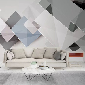 18d立体现代简约几何色块8d电视背景墙壁纸轻奢美式卧室客厅壁画