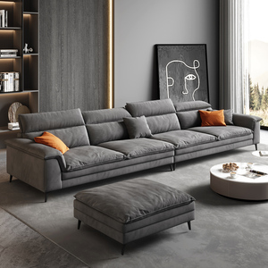 2024新款意式极简科技绒布艺沙发小户型家用客厅现代简约直排组合