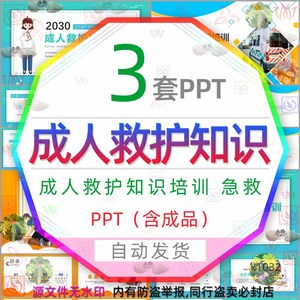 成人救护知识培训课件PPT模板救急原则心肺复苏创伤救护气道梗塞