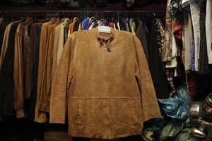 古着二手 猪皮皮夹克 真皮 纯皮外套 摩托服 vintage复古机车