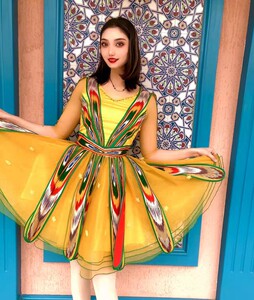 新疆民族特色艾特莱斯无袖童裙2022年新款艾德莱斯绸裙子0人付款88