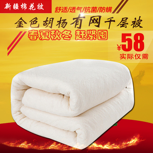 新疆金色胡杨棉被1/12斤有网棉胎冬棉花被子婴儿垫被芯春秋夏被褥