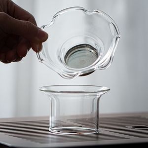 透明耐热玻璃茶滤茶漏过滤器不锈钢茶叶滤网功夫茶具茶隔漏斗配件