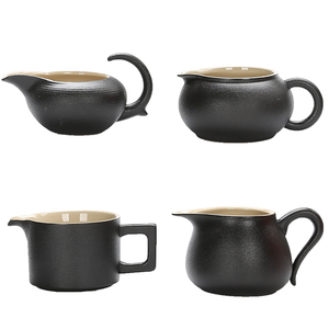 公道杯黑陶陶瓷手工家用分茶器功夫茶具简约日式和风复古礼品定制