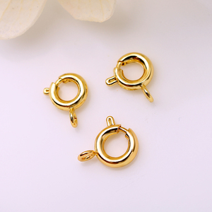 14k包金弹簧扣头开口扣手链项链收尾连接锁圆扣子diy手工饰品配件