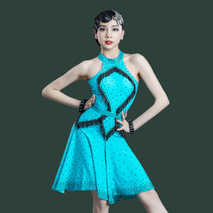 少儿拉丁舞比赛服专业花服成人伦巴表演服恰恰艺考服演出服大摆裙