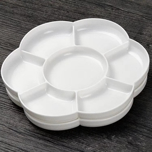 梅花型颜料调色盘10个学生美术用颜料盘塑料加厚油画儿童画调色板