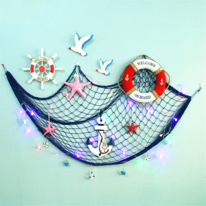 地中海风格装饰渔网背景墙创意儿童房墙面装饰客厅房间卧室墙挂件