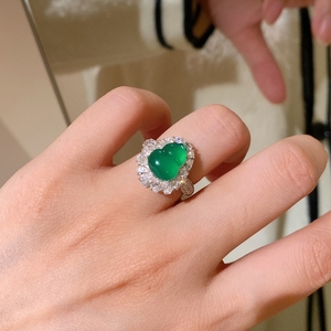 绿玉髓葫芦戒指女小众设计纯银新中式轻奢高级感国风天然玉石显白