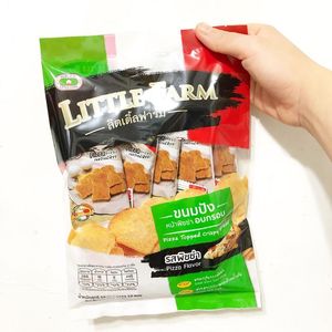 泰国进口零食littlefarm蒜香黄油披萨黑胡椒面包干脆片饼干非油炸