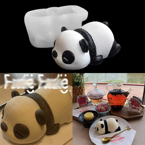 德心3D熊猫巧克力硅胶模具瞌睡熊猫慕斯蛋糕模具果冻西点烘焙工具