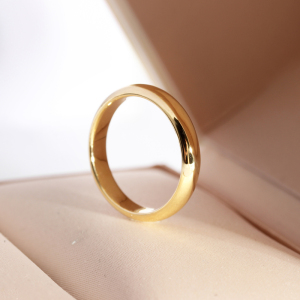 18k金素圈戒指