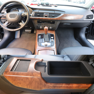 适用于12-18款奥迪a6lc7桃木内饰改装排挡中控门拉手5d碳纤亮片贴