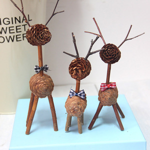 diy幼儿园儿童创意手工制作木片粘贴树枝材料包动物益智玩具亲子