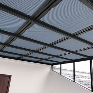 阳光房遮阳顶帘蜂巢帘双层加厚玻璃阳光房天棚帘隔热降温手动定制