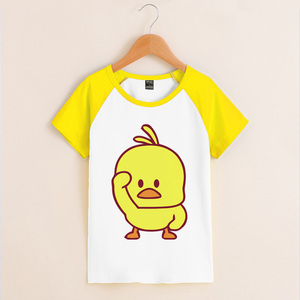 可爱比赛服跳舞小黄鸭女孩抖音超火小鸭子短袖衣服中大童t恤童装