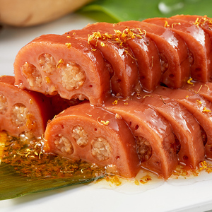 香糯莲藕扬州特产蜜汁糯米素熟食甜食餐厅酒店凉菜真空即食食材