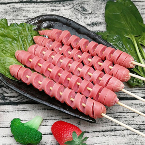 台式热狗香肠烤串切好烧烤店食材小吃摊美食大排档半成品15串900g