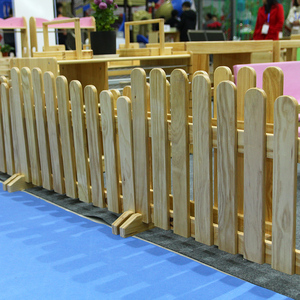 欧式围栏护栏杆早教幼儿园儿童橡胶木实木制组合区角隔离栅栏