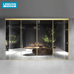 【门店同款】朗斯空间定制全景门玻璃室内隔断推拉门厨房客厅kd06
