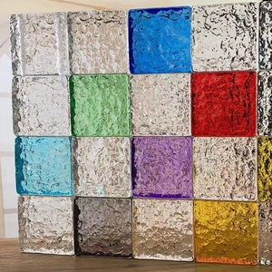 方形实心玻璃砖热熔砖彩色超白背景墙吧台卫生间隔断打孔透明定制