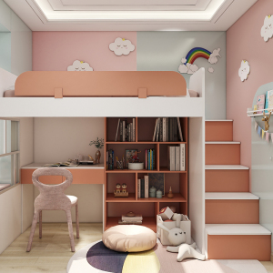 皮阿诺儿童房上下床整体定制卧室衣柜榻榻米床衣柜一体书桌定做