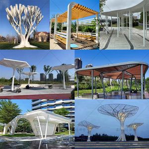 不锈钢大型廊架雕塑定制金属造型钢结构户外园林公园广场景观摆件