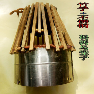 宠物鸟笼子鹌鹑圈竹子加不锈钢加木头材质悬挂式