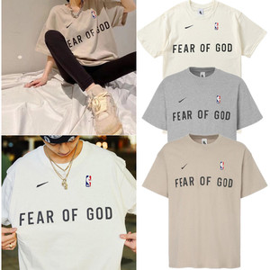 正品FOG AIR NBA Fear of God假日联名潮牌高街宽松短袖t恤男女夏
