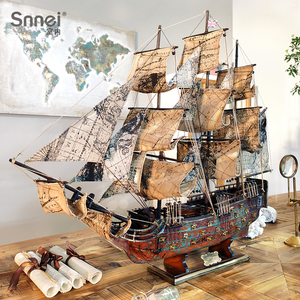 张艺兴同款复古做旧帆船模型拼装摆件胜利号一帆风顺工艺船礼物