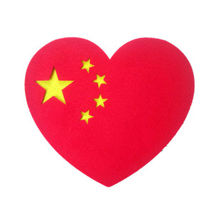 中国心运动会红色五角星红歌大合唱入场手拿道具幼儿