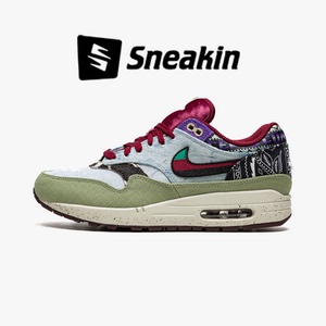 nike air max1 concepts联名蓝绿腰果花男女气垫跑步鞋dn1803-300