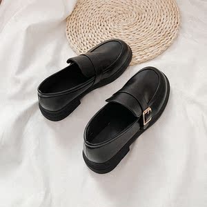 一脚蹬小皮鞋女韩版百搭ins潮chic原宿风日系jk制服鞋学院风单鞋