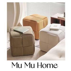 Mu Mu 沐家换鞋凳家用门口北欧布艺软包沙发凳矮凳客厅脚踏墩子灯