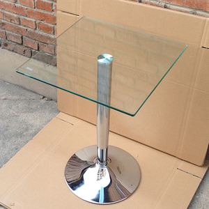 玻璃小方桌方形茶几展会接待洽谈桌酒吧方餐桌休闲棋牌桌边几角几