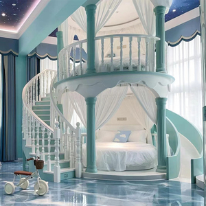 儿童房间全屋定制公主城堡床全实木上下床双层床亲子酒店民宿床