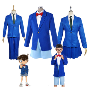 名侦探柯南cos服装新一 柯南蓝色制服成人儿童cosplay六一表演服