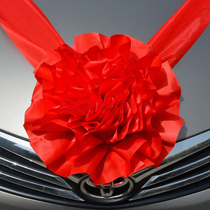 新车交车大红花车展车头大红球红花球汽车新车平底花新车婚车花球