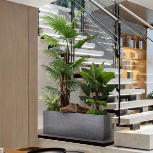 仿真植物室内外花槽造景隔断绿植楼梯下拐角扇葵造景轻奢装饰盆栽