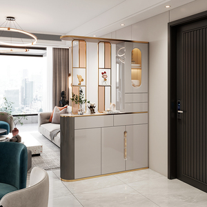 轻奢风入户玄关柜鞋柜一体现代简约进门屏风正对门客厅隔断间厅柜