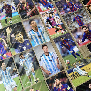 24张国际巨星球星卡片梅西C罗内马尔足球明星卡贴闪耀可贴收藏