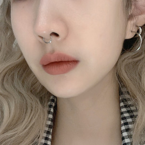 鼻环鼻钉圆圈圆形无需打洞不锈钢简约嘻哈日韩酷个性欧美夸张鼻夹