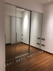 【德赛】镜面移门/衣柜壁柜门/进门口玻璃 镜子开门 折叠 穿衣镜