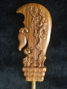 绿檀大刀红实木护法武财神招财关公配刀青龙偃月刀镇宅辟摆件装饰