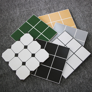 哑光格子地砖300x300浴室卫生间纯色瓷砖防滑地板砖黑白格子花砖