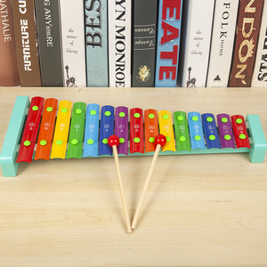 木制8音12音15音铝片手敲琴小木琴儿童益智早教音乐玩具扬琴包邮