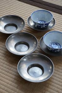 日本锡杯托 锡茶托 林克瑞制 茶室杯托 圆杯托 茶垫